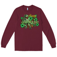 Burgundy Happy St. Patrick's Day T-Rex Long Sleeve Tee - HowdyJamesFarm