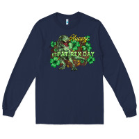 Navy Happy St. Patrick's Day T-Rex Long Sleeve Tee - HowdyJamesFarm