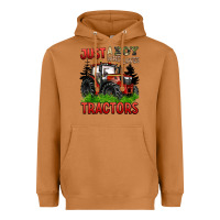 Meerkat just a boy who loves tractors red tractor Heavyweight Hoodie - BarkalooDesign