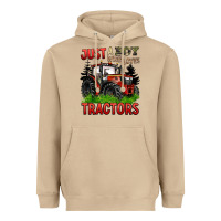 Mushroom just a boy who loves tractors red tractor Heavyweight Hoodie - BarkalooDesign