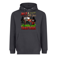 Smoke just a boy who loves tractors red tractor Heavyweight Hoodie - BarkalooDesign