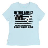 Baby Blue No One Fights Alone Pancreatic Cancer Awareness Ladies Tee - Bettercallsaul