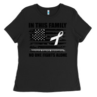 Black No One Fights Alone Pancreatic Cancer Awareness Ladies Tee - Bettercallsaul