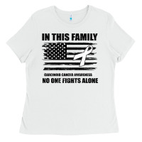 White No One Fights Alone Pancreatic Cancer Awareness Ladies Tee - Bettercallsaul