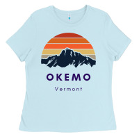 Baby Blue Okemo Vermont Skiing Snowboarding Hikers Gifts for VT Travel Ladies Tee - InspiraDesign