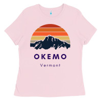 Bubblegum Pink Okemo Vermont Skiing Snowboarding Hikers Gifts for VT Travel Ladies Tee - InspiraDesign