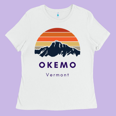 Okemo Vermont Skiing Snowboarding Hikers Gifts For Vt Travel Ladies Tee Designed By Inspiradesign