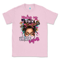 Bubblegum Pink minding my own small business messy bun Classic Tee - texasbilliewilder