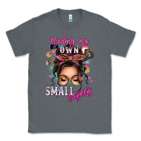 Charcoal Heather minding my own small business messy bun Classic Tee - texasbilliewilder