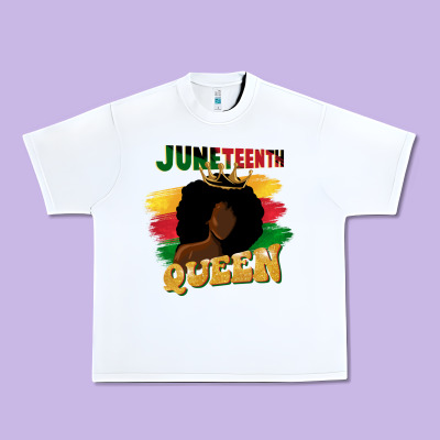 Juneteenth Queen Black Woman Afro Queen Urban Heavy Tee Designed By Cowgirlartshop