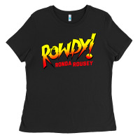 Black Ronda Rousey Merch Rowdy Ronda Rousey Shirt Ladies Tee - InspiraDesign