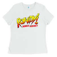 White Ronda Rousey Merch Rowdy Ronda Rousey Shirt Ladies Tee - InspiraDesign