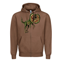 Chestnut Dilophosaurus Zipper Hoodie - LillyAllenDesigns