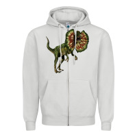 Dove Grey Dilophosaurus Zipper Hoodie - LillyAllenDesigns