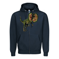 Navy Dilophosaurus Zipper Hoodie - LillyAllenDesigns