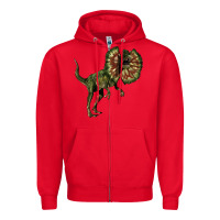 Red Dilophosaurus Zipper Hoodie - LillyAllenDesigns