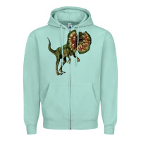 Seafoam Dilophosaurus Zipper Hoodie - LillyAllenDesigns