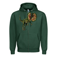Sports Green Dilophosaurus Zipper Hoodie - LillyAllenDesigns
