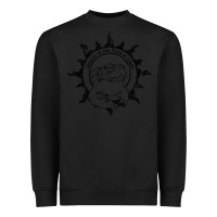 Black Authentic Church Of The Toad Of Light Psychedlic Frog Licking (Distres Heavyweight Sweatshirt - DesignPulse
