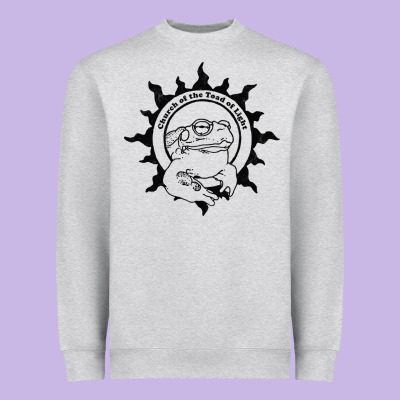 Authentic Church Of The Toad Of Light Psychedlic Frog Licking (distres Heavyweight Sweatshirt Designed By Designpulse