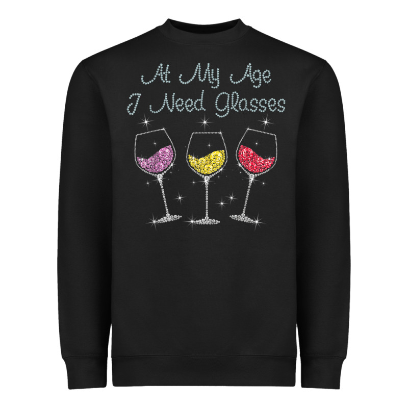 At My Age I Need Glasses Heavyweight Sweatshirt by DesignPulse | Teevron