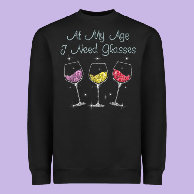 At My Age I Need Glasses Heavyweight Sweatshirt Designed By Designpulse