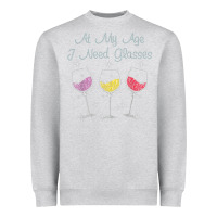 Heather Grey At My Age I need Glasses Heavyweight Sweatshirt - DesignPulse
