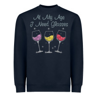 Navy At My Age I need Glasses Heavyweight Sweatshirt - DesignPulse