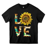 Black western love with sunflower Heavy Core Tee - Artiststas