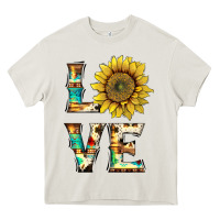 Cream western love with sunflower Heavy Core Tee - Artiststas
