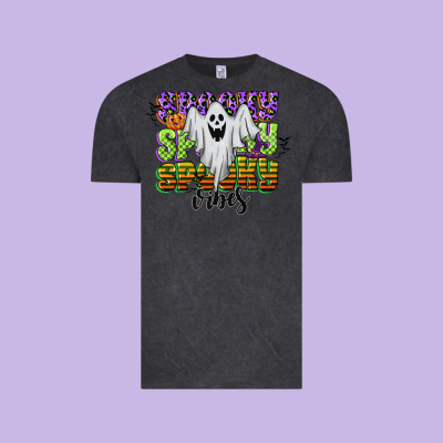 Spooky Spooky Spooky Vibes Vintage Tee Designed By Cowgirlartshop