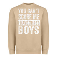 Mushroom You Can't Scare Me I Have Three Boys Funny Sons Mom Dad Gift Heavyweight Sweatshirt - DesignPulse