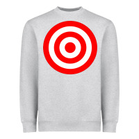 Heather Grey bullseye target red & white rings target Heavyweight Sweatshirt - DesignPulse