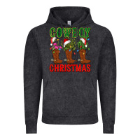Vintage Black cowboy christmas boots cactus Vintage Hoodie - CowGirlArtShop