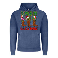Vintage Denim cowboy christmas boots cactus Vintage Hoodie - CowGirlArtShop