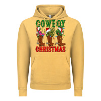 Cowboy Christmas Boots Cactus Vintage Hoodie | Teevron