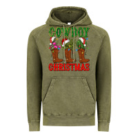 Vintage Olive cowboy christmas boots cactus Vintage Hoodie - CowGirlArtShop