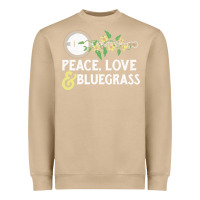 Mushroom peace , love & bluegrass   banjo nature vines illu Heavyweight Sweatshirt - DesignPulse