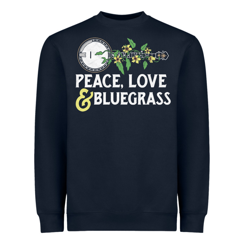 Peace , Love & Bluegrass   Banjo Nature Vines Illu Heavyweight Sweatshirt by DesignPulse | Teevron