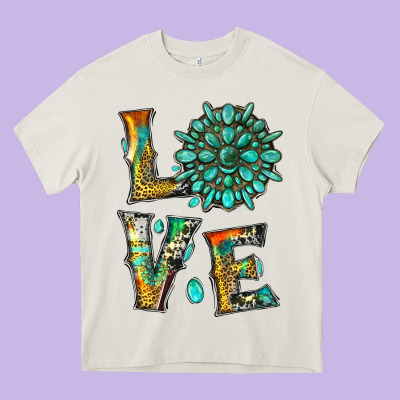 Love With Gemstone Heavy Core Tee Designed By Artiststas