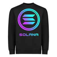 Black solana crypto sol coin blockchain decentralized application long sleev Heavyweight Sweatshirt - DesignPulse