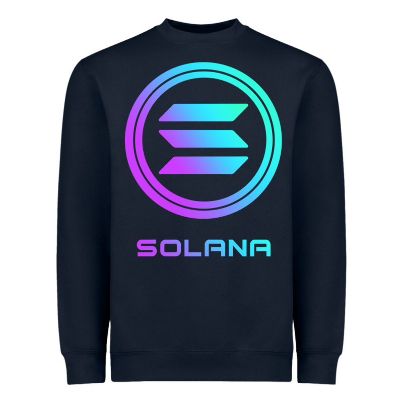 Solana Crypto Sol Coin Blockchain Decentralized Application Long Sleev Heavyweight Sweatshirt by DesignPulse | Teevron