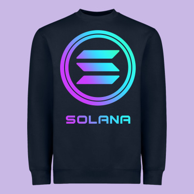 Solana Crypto Sol Coin Blockchain Decentralized Application Long Sleev Heavyweight Sweatshirt Designed By Designpulse