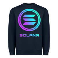 Navy solana crypto sol coin blockchain decentralized application long sleev Heavyweight Sweatshirt - DesignPulse