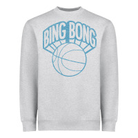 Heather Grey bing bong vintage distressed Heavyweight Sweatshirt - PixelWave