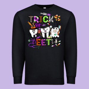 Trick Or Teeth Premium Sweatshirt Designed By Barkaloodesign
