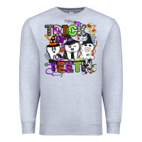 Heather Grey trick or teeth Premium Sweatshirt - BarkalooDesign