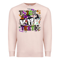 Pale Pink trick or teeth Premium Sweatshirt - BarkalooDesign