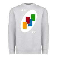 Heather Grey Uno Card Game Draw Four Heavyweight Sweatshirt - PixelWave