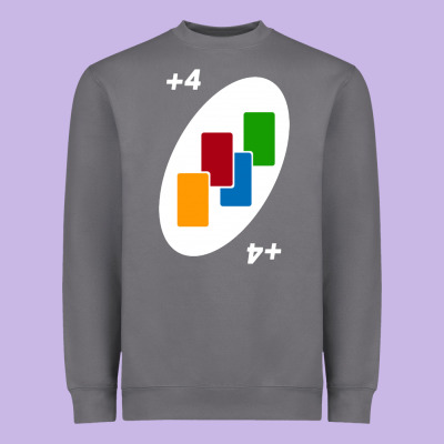 Uno Card Game Draw Four Heavyweight Sweatshirt Designed By Pixelwave